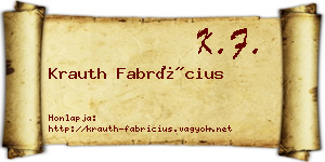 Krauth Fabrícius névjegykártya
